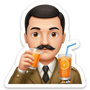 Hitler mustache drinking Fanta sticker