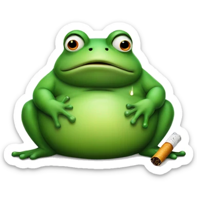 Fat Frog with a cigarette sticker