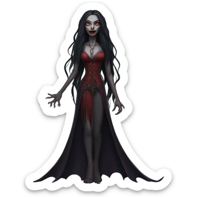 vampire snakewomen with long hair , full body sticker