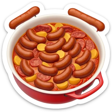 Cinematic Realistic Chorizo Dish Emoji, featuring spicy, robust sausage slices rendered with vivid textures and dynamic, appetizing lighting. sticker