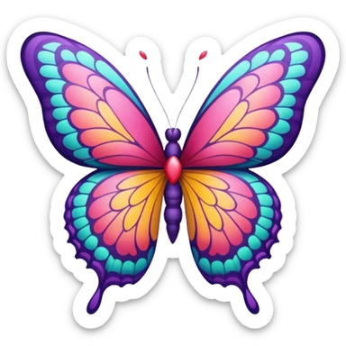butterfly with heart sticker