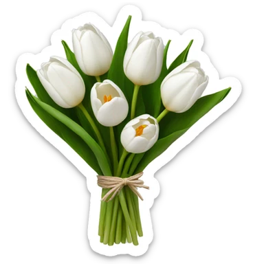 white tulip bouquet arrangement sticker