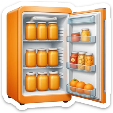 Hi refrigerator ! 
light orange color 
size: 512*512 
inside: full of food sticker