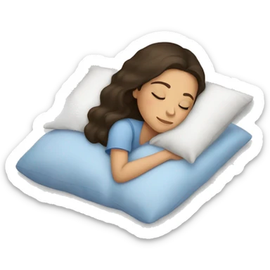 Brunette girl sleeping with pillow sticker