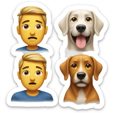 overheated face with dog sticker