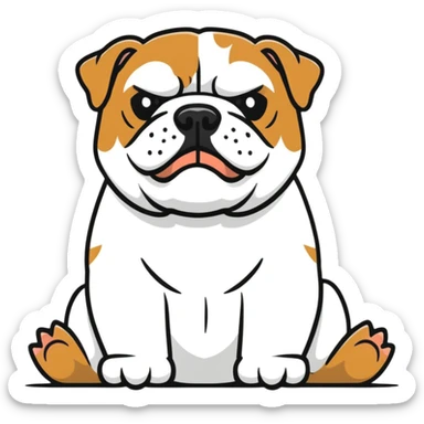 English bulldog waiting sticker