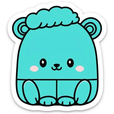 March in Glitter Aquamarine Text sticker