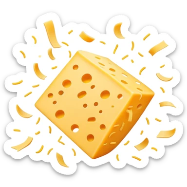 Dancing shredded cheese sticker