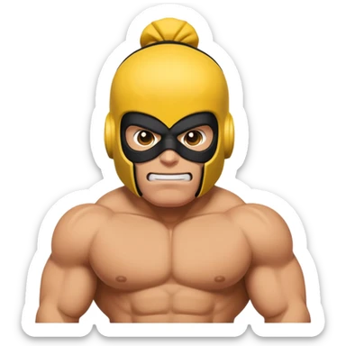 El Primo character from Brawl Stars, a muscular wrestler with a luchador mask and yellow and black outfit sticker