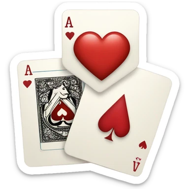 two aces: ace of heart and ace of diamond sticker