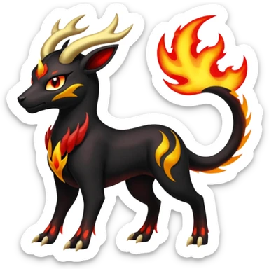 Darkrai-Giratina-Houndoom-Meloetta-Fakémon-creature-hybrid-fusion, full body sticker