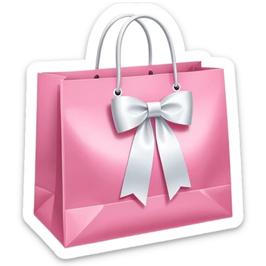 Victoria's Secret pink shopping bag with ribbon sticker