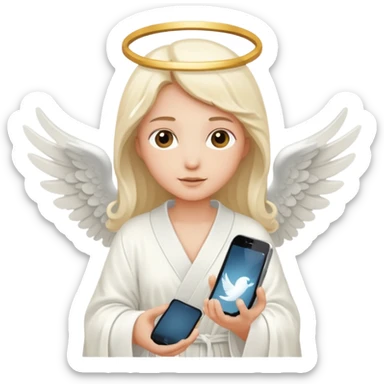 angel with an iPhone sticker