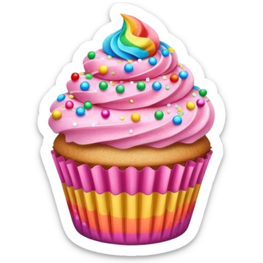 Pink sparkly cupcakes sticker