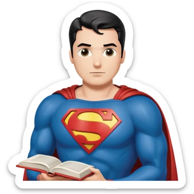 A book with Superman comics sticker