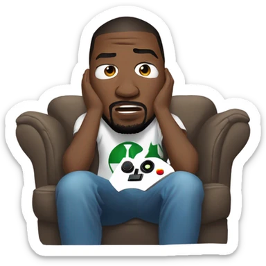 Kevin Durant playing Xbox  crying crying very upset sticker