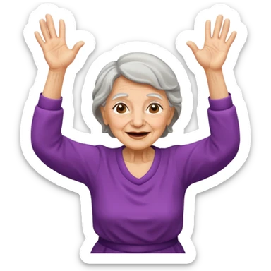 Old lady hands up raise the roof dancing  like she doesn’t care  sticker