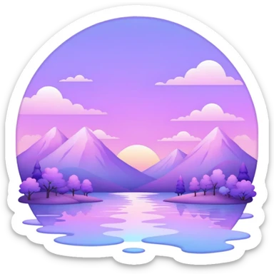  Pastel-white-purple-Iridescent-aesthetic-scenic-scenery-Decoration sticker