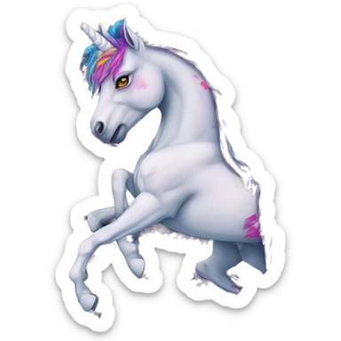 Graffiti Trippy patchwork Zombie Pegasus unicorn psychedelic flowers floral groovy art neon rave raving sticker