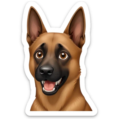 Belgian Malinois barking, teeth showing sticker