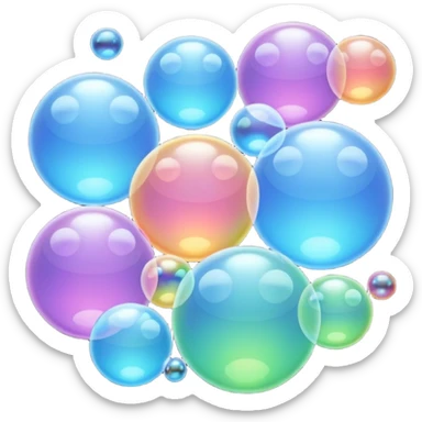 multiple bubbles in y2k style sticker