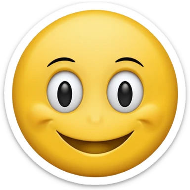 Smiley face (yellow circle) with a bump black on chin that’s cool! sticker