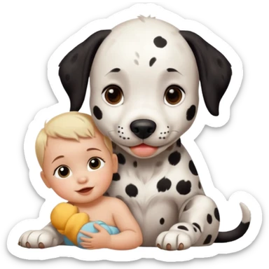 Dalmatian and baby  sticker