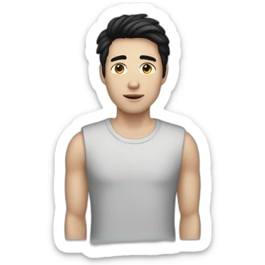 25yo white male with black hair but no face (no eyes, no nose, no mouth, no eyebrows) sticker
