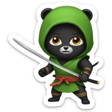 cute bear ninja sticker