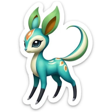 Colorful Exotic Meloetta-Cobalion-Virizion-Venom-Stitch-Fakémon-creature-hybrid sticker