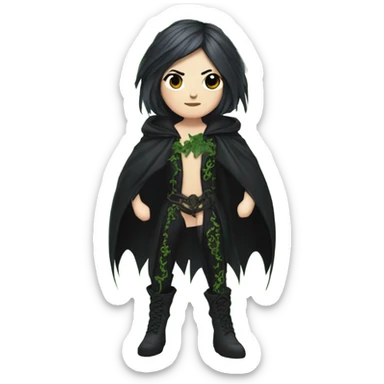 the morrigan gothversion green man vines style furr robe stylish boots sticker