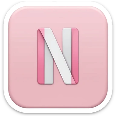 Netflix aesthetic "N" logo in pastel pink sticker
