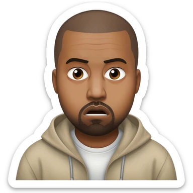 Someone who is super stressed who looks like Kanye west  sticker
