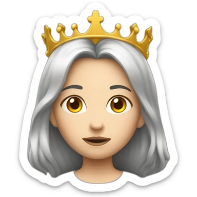 nerved girl with crown sticker
