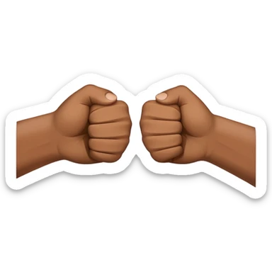 Two fists bumping each other in a friendly gesture, matching the original fist icon style, bold and minimal, symbolizing friendship and invitation. sticker