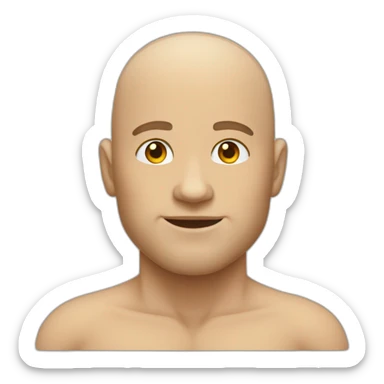 buff man body bald with sideburns light skinned sticker