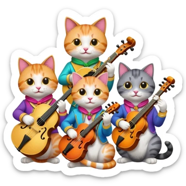 cat as Musicians sticker