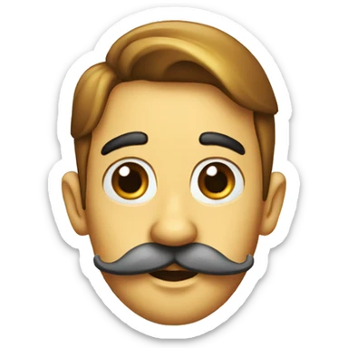 pinocchio with a mustache and long nose sticker