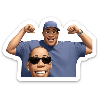 boys enjoying a sunny day sticker