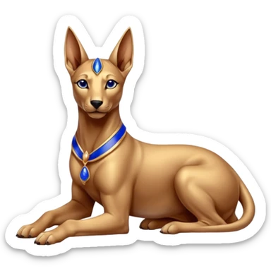  Short-eared Black lapis rose gold beautiful woman anubis puppy floor statue posed  sticker