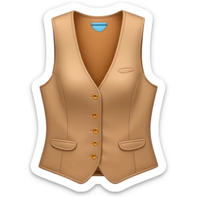 Apple-style 3D emoji of a women’s vest, sleeveless, fitted design, stylish cut, light fabric texture, feminine look, no background sticker