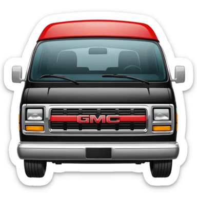 I need an emoji depicting the A-Team's van. this is a GMC Vandura with a front grill, and a diagonal stripe coming from the door, it is not a VW van sticker