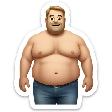 Fat man who has more weight than earth  sticker