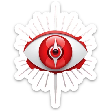 Eye-catching logo for MedSignal, red pulse cutting through geometric forms forming the letters ‘AI’, glowing red highlights with smooth, modern lines, clean white background, powerful and memorable for a tech-forward healthcare brand sticker