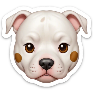 white pitbull with brown spot over eye sticker