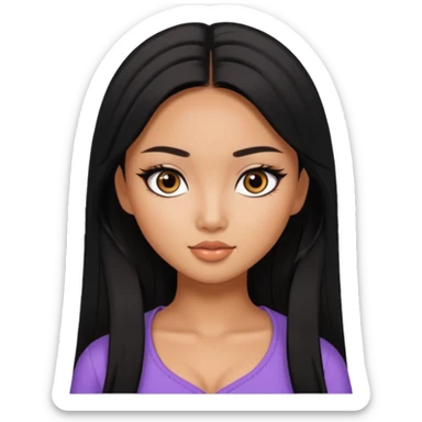 asian tanned beauty standard, pretty bratz baddie, black eyeliner sticker