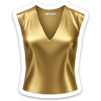 Hyper Realistic isolated gold silk crop top blouse. sticker