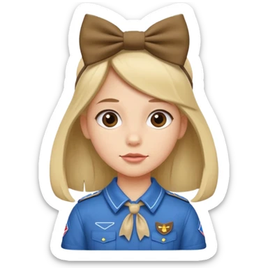 scout girl with hairbowbow on straight hair sticker