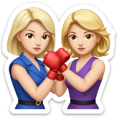 Rich ladies fist fighting sticker