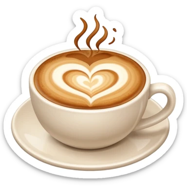coffee cup with a latte art heart sticker